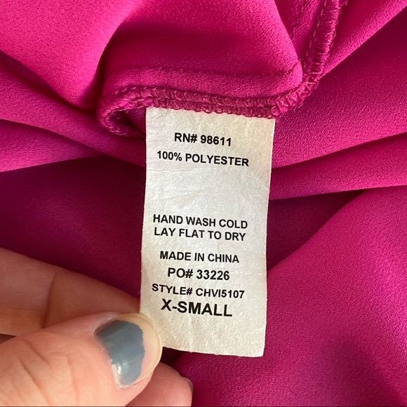 Bright fuchsia dress top w/ zipper - Picture 5 of 5